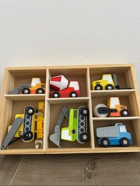Melissa & Doug Wooden Construction Vehicle Toy Set - Multicolor